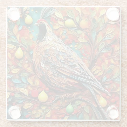 A Partridge In A Pear Tree Glasuntersetzer (Rückseite)