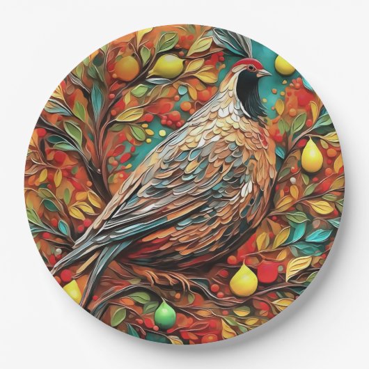 A Partridge In A Pear Tree Pappteller (Vorderseite)