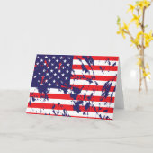 A Patriotic USA Flag Karte (Gelbe Blume)