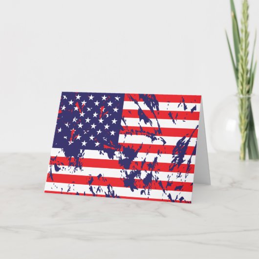 A Patriotic USA Flag Karte (Vorderseite)