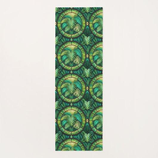 A pattern of intricate, green and gold circular yogamatte (Rückseite)