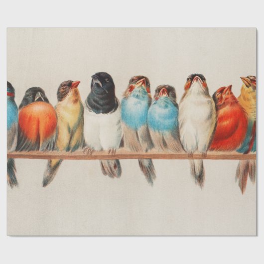 A Perch of Birds, 1880 by Hector Giacomelli Geschenkpapier (Flach)