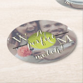 A Perfect Match Paper Coaster Runder Pappuntersetzer (Angewinkelt)
