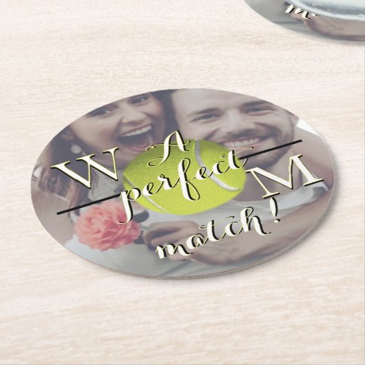 A Perfect Match Paper Coaster Runder Pappuntersetzer (Angewinkelt)