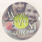 A Perfect Match Paper Coaster Runder Pappuntersetzer (Vorderseite)