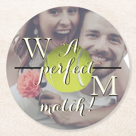A Perfect Match Paper Coaster Runder Pappuntersetzer (Vorderseite)