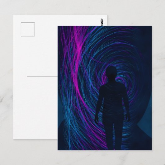  A person finds themselves lost in the algorithm Postkarte (Vorne/Hinten)