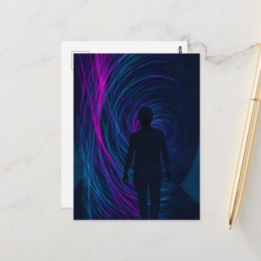  A person finds themselves lost in the algorithm Postkarte (Vorderseite/Rückseite Beispiel)