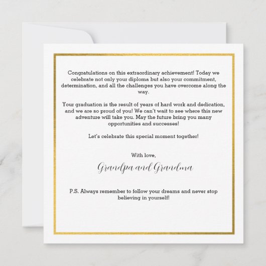 A Personalized Diploma Card,  (Rückseite)