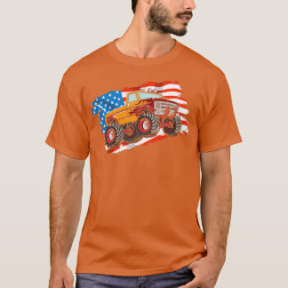 A Pickup Truck Monster Bigfoot with american flag T-Shirt