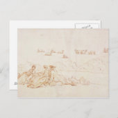 A Picnic: Zwei Damen und ein Gentleman (braun wasc Postkarte (Vorne/Hinten)