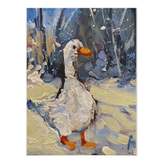 a picturesque goose in winter poster (Vorderseite)