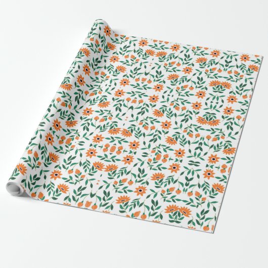 A piece of wrapping paper with a floral pattern geschenkpapier (Ungerollt)