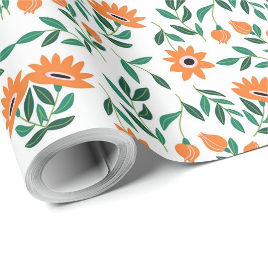 A piece of wrapping paper with a floral pattern geschenkpapier (Rolleneckpunkt)