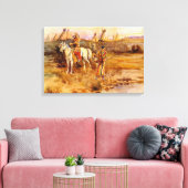 A Piegan Flirtation von Charles M. Russell Leinwanddruck (Insitu (Wohnzimmer))