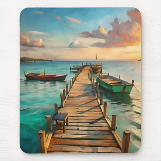 A Pier with Boats Mousepad (Vorne)