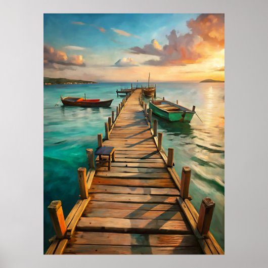 A Pier with Boats Poster (Vorne)