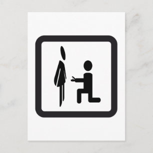 A piktogramm Heiratsantrag Postkarte
