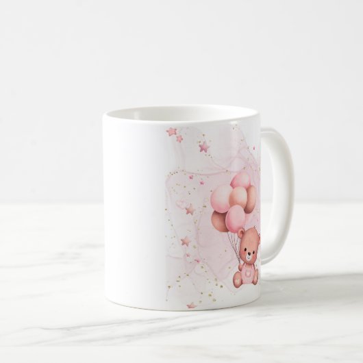 A Pink Teddy Celebration Mug Kaffeetasse (VorderseiteRechts)