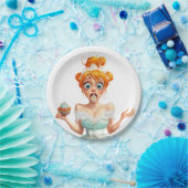 A plate of humor. The girl with the cupcake Pappteller (Party)