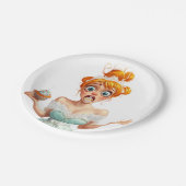 A plate of humor. The girl with the cupcake Pappteller (Schrägansicht)