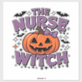 A playful design featuring a pumpkin witch with a  aufkleber (Blatt)