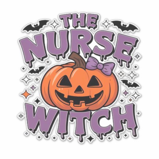 A playful design featuring a pumpkin witch with a  aufkleber (Vorderseite)