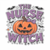 A playful design featuring a pumpkin witch with a aufkleber (Vorderseite)