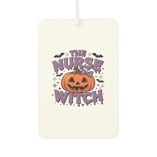 A playful design featuring a pumpkin witch with a autolufterfrischer (Vorderseite)