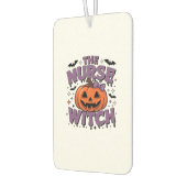 A playful design featuring a pumpkin witch with a autolufterfrischer (Links)