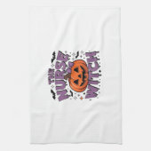 A playful design featuring a pumpkin witch with a geschirrtuch (Vertikal)