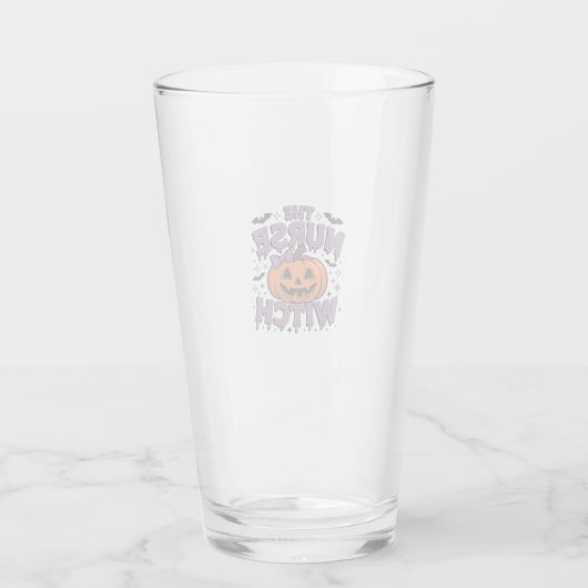 A playful design featuring a pumpkin witch with a glas (Rückseite)