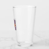 A playful design featuring a pumpkin witch with a  glas (Links)