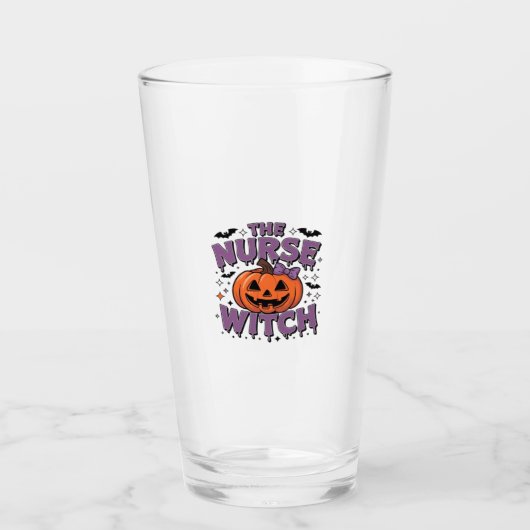 A playful design featuring a pumpkin witch with a  glas (Vorderseite)