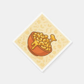 A playful, illustration of Mac and Cheese Serviette (Ecke)
