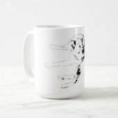 A playful scratch pose brings a light, fun spirit  kaffeetasse (Vorderseite Links)