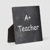 A Plus Teacher Chalkboard Design Geschenk Idee Fotoplatte (Vorderseite)