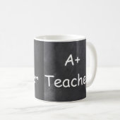 A Plus Teacher Chalkboard Design Geschenk Idee Kaffeetasse (VorderseiteRechts)