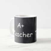 A Plus Teacher Chalkboard Design Geschenk Idee Kaffeetasse (Vorderseite Links)