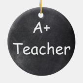 A Plus Teacher Chalkboard Design Geschenk Idee Keramik Ornament (Hinten)