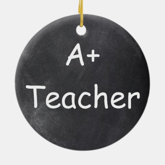 A Plus Teacher Chalkboard Design Geschenk Idee Keramik Ornament (Hinten)