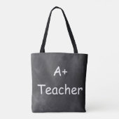 A Plus Teacher Chalkboard Design Geschenk Idee Tasche (Rückseite)