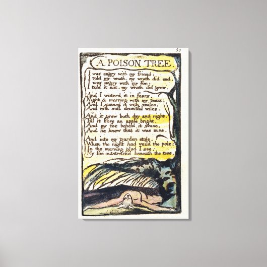 'A Poison Tree', Platte 50 (Bentley 49) von 'Songs Leinwanddruck (Vorderseite)
