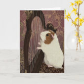 A Polite Performance – Guinea Pig Greeting Card Karte (Gelbe Blume)