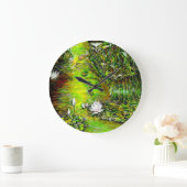 A Pond with Unpure Thoughts Große Wanduhr (Zuhause)