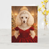 A Poodle Christmas Holiday Card Karte (Gelbe Blume)