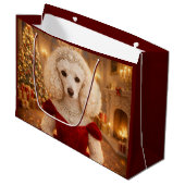 A Poodle Christmas Holiday  Große Geschenktüte (Vorderseite Schrägansicht)