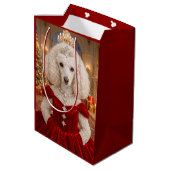 A Poodle Christmas Holiday  Mittlere Geschenktüte (Rückseite Schrägansicht)