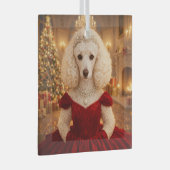 A Poodle Christmas Holiday  Ornament Aus Glas (Vorderseite Rechts)