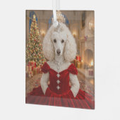 A Poodle Christmas Holiday  Ornament Aus Glas (Vorderseite links)